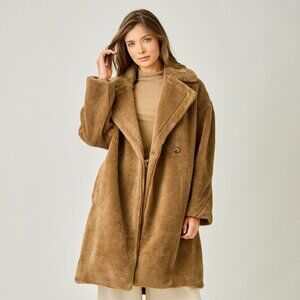 Double Breasted Teddy Coat (CAMEL)